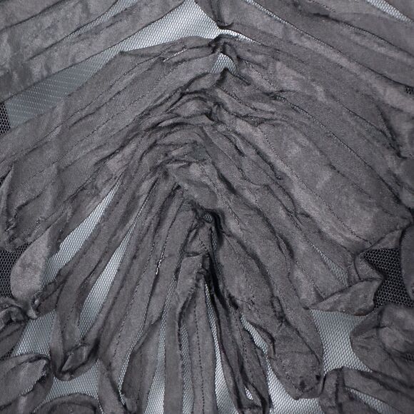 Mesh Ribbon Trim Sheer Mini Dress Medium Large Gothic Whimsigoth Fairy Grunge - Picture 10 of 16